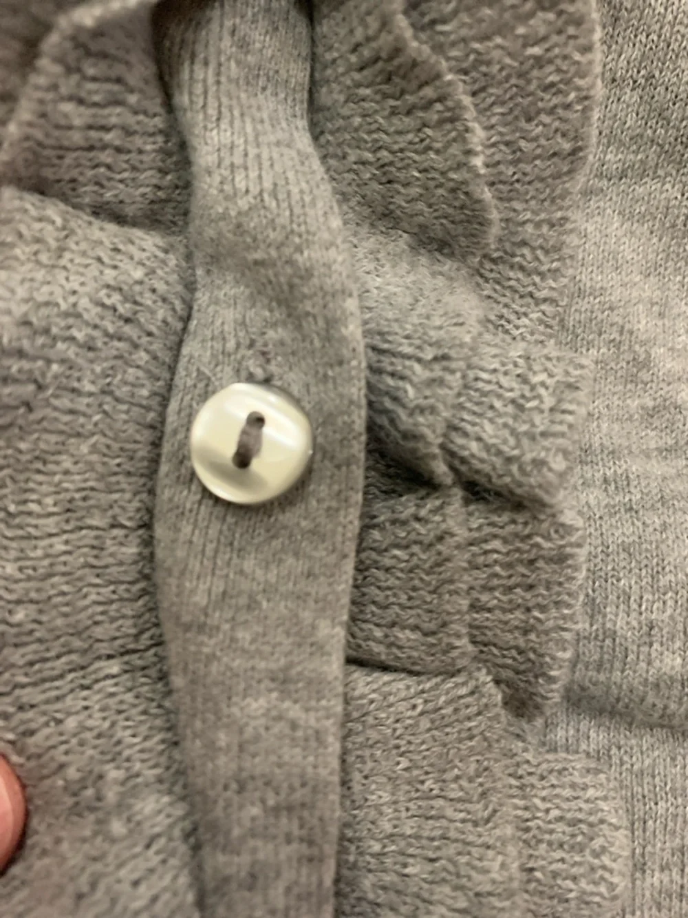 J.Crew Ruffle Cardigan Sweater Women’s Size Large Cottagecore Hidden Buttons